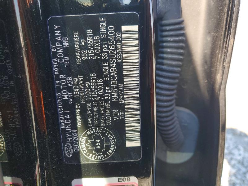 49377456 :رقم المزاد ، KM8HBCAB4SU265400 vin ، 2025 Hyundai Kona Preferred 4dr A مزاد بيع