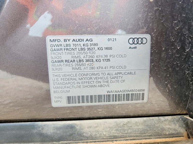 Aukcja sprzedaży 2021 Audi E-tron, vin: WA1AAAGE5MB024856, numer aukcji: 50439576