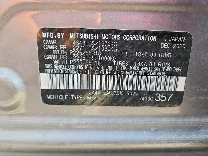 Продаж на аукціоні авто 2021 Mitsubishi Outlander Sport, vin: JA4APUAUXMU015025, номер лоту: 50697406
