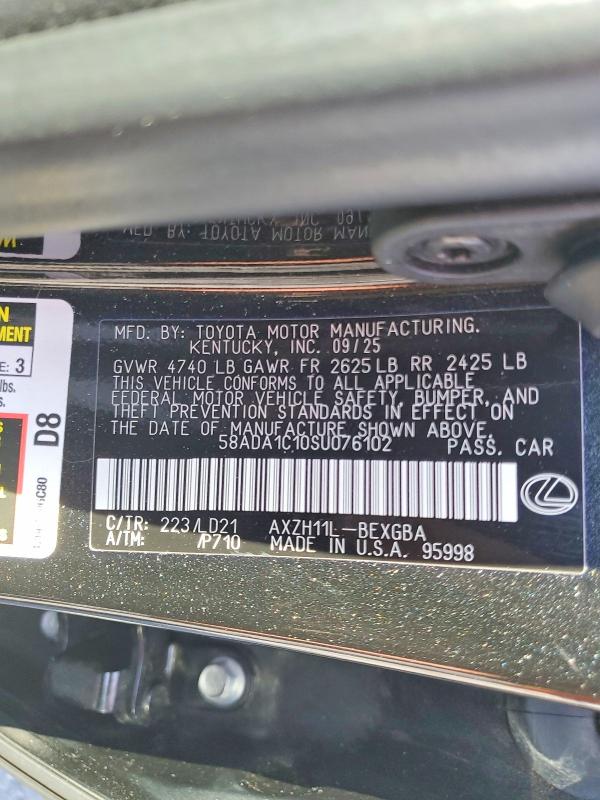 Продажа на аукционе авто 2025 Lexus Es 300h, vin: 58ADA1C10SU076102, номер лота: 53230196