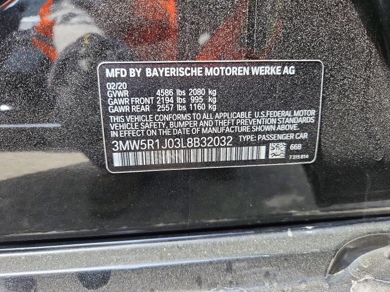 Продажа на аукционе авто 2020 Bmw 330i, vin: 3MW5R1J03L8B32032, номер лота: 47808716
