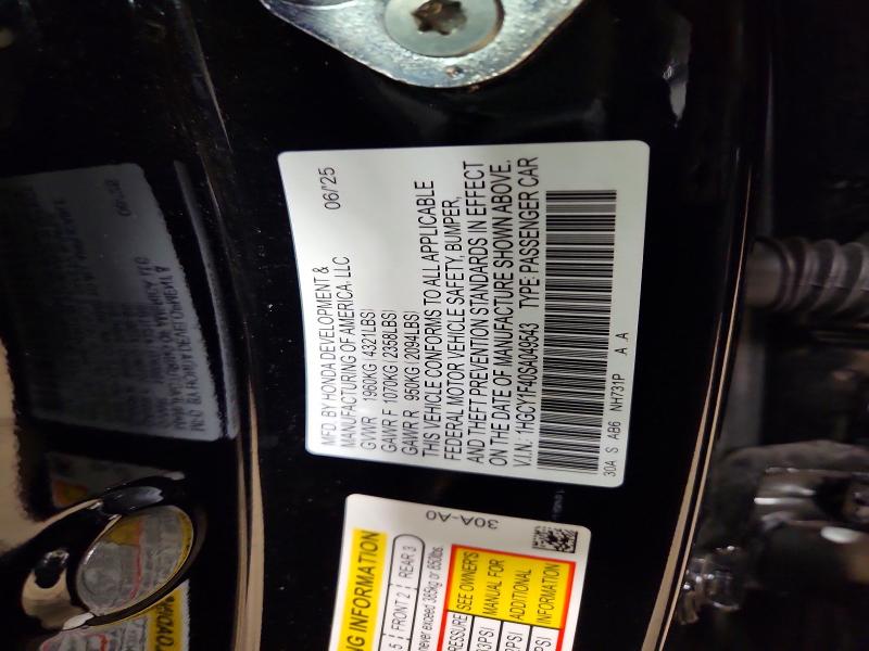 Aukcja sprzedaży 2025 Honda Accord, vin: 1HGCY1F40SA049543, numer aukcji: 51636906