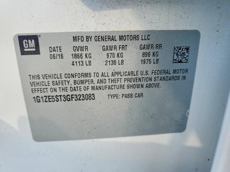 2016 Chevrolet Malibu მანქანა იყიდება აუქციონზე, vin: 1G1ZE5ST3GF323083, აუქციონის ნომერი: 49975936