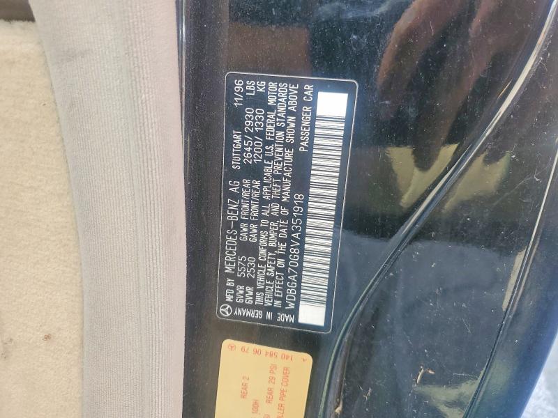 Aukcja sprzedaży 1997 Mercedes-benz S, vin: WDBGA70G8VA351918, numer aukcji: 49409406