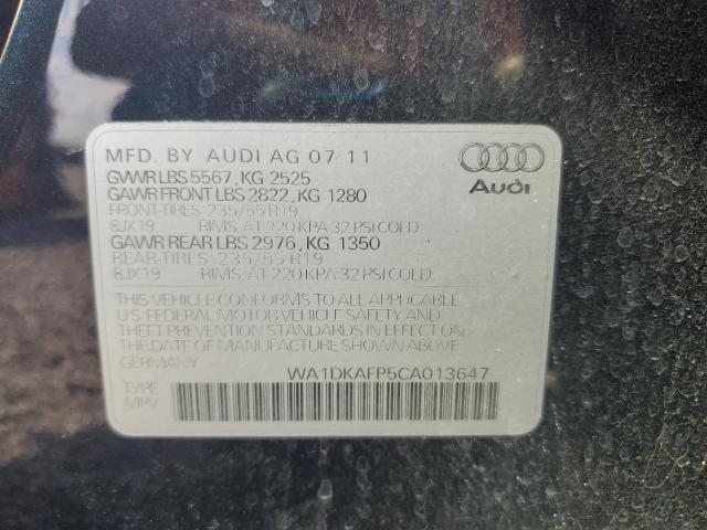 Продаж на аукціоні авто 2012 Audi Q5, vin: WA1DKAFP5CA013647, номер лоту: 48204266
