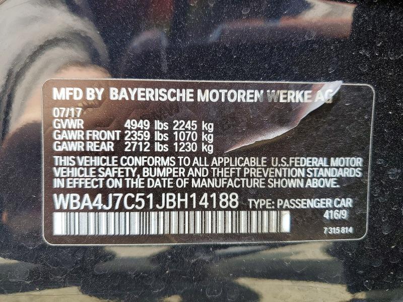 50161556 :رقم المزاد ، WBA4J7C51JBH14188 vin ، 2018 Bmw 440xi مزاد بيع