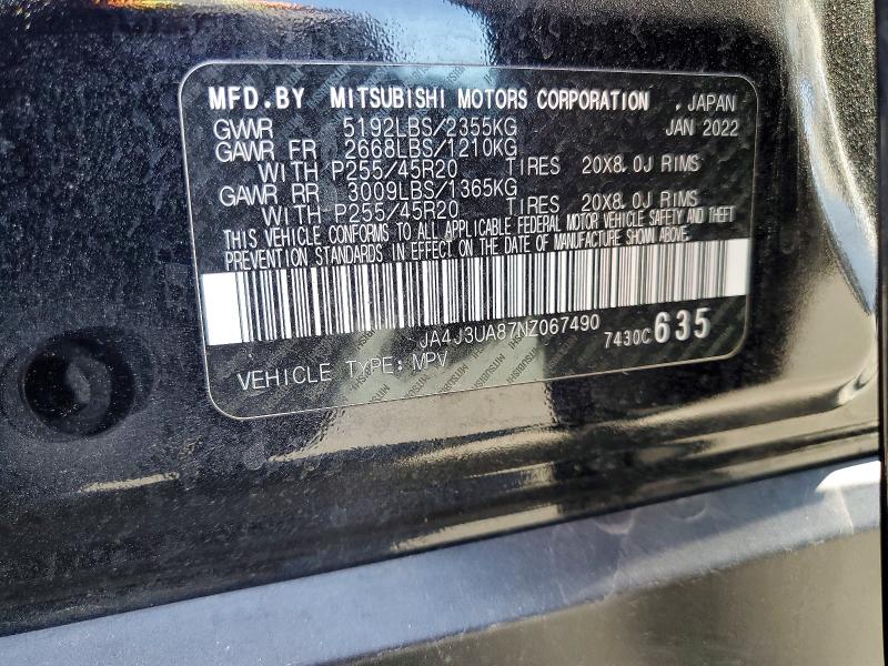 Aukcja sprzedaży 2022 Mitsubishi Outlander, vin: JA4J3UA87NZ067490, numer aukcji: 51092156