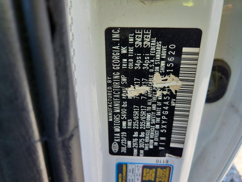 49797536 :رقم المزاد ، 5XYPG4A5XLG615620 vin ، 2020 Kia Sorento مزاد بيع