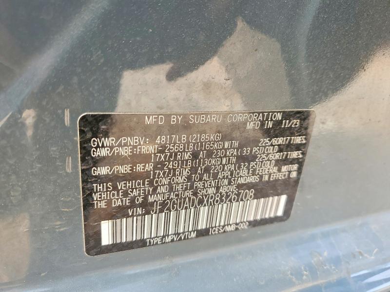 Aukcja sprzedaży 2024 Subaru Crosstrek, vin: JF2GUADCXR8326708, numer aukcji: 48113916