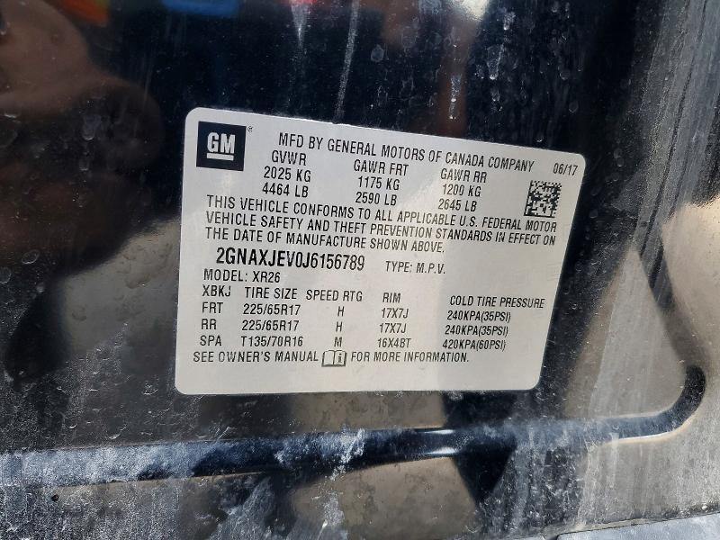 Продаж на аукціоні авто 2018 Chevrolet Equinox, vin: 2GNAXJEV0J6156789, номер лоту: 50844476