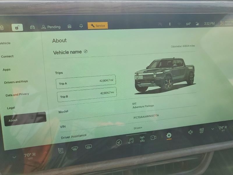 50673476 :رقم المزاد ، 7FCTGAAA4NN007706 vin ، 2022 Rivian R1t مزاد بيع