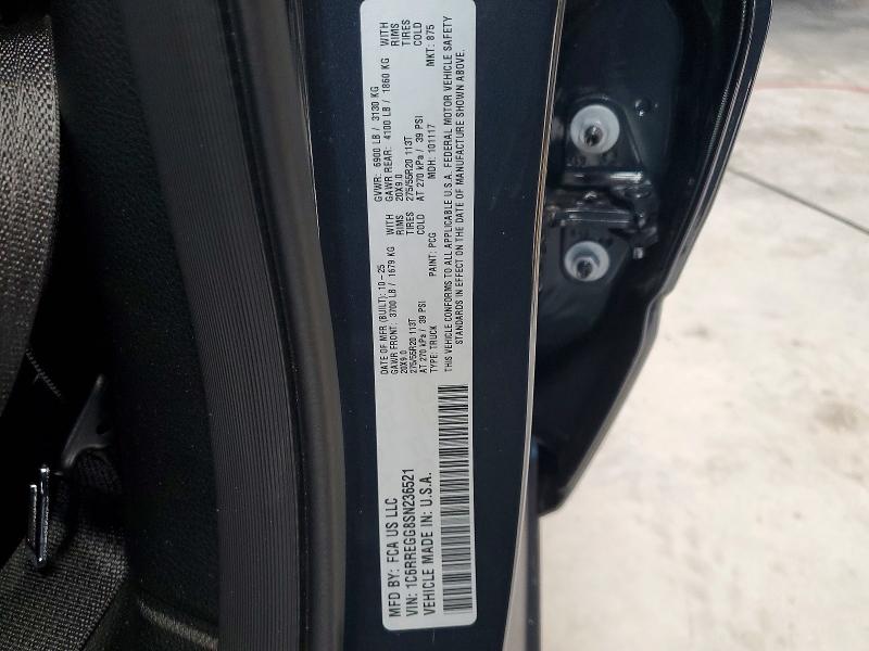Aukcja sprzedaży 2025 Ram 1500, vin: 1C6RREGG8SN236521, numer aukcji: 50680006