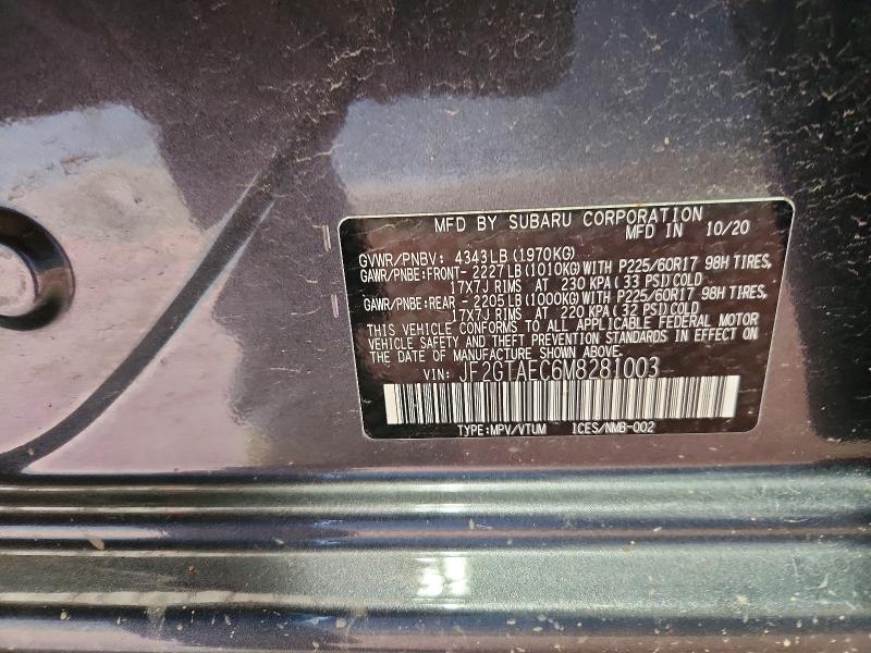 Продажа на аукционе авто 2021 Subaru Crosstrek, vin: JF2GTAEC6M8281003, номер лота: 50547256
