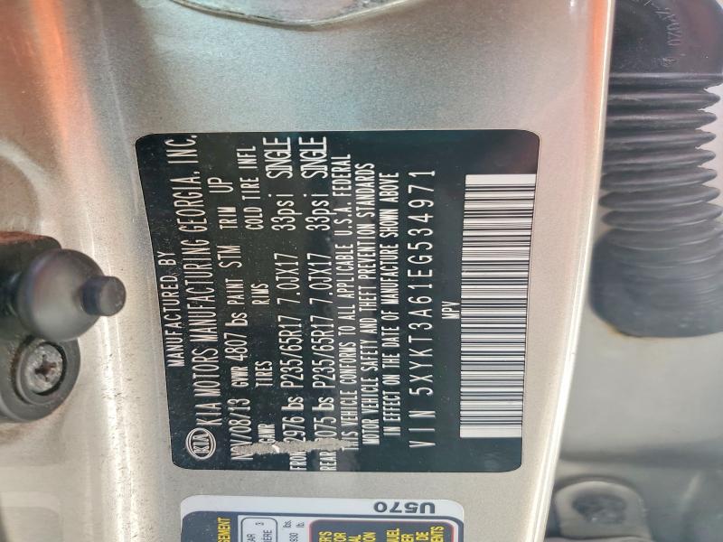 Продаж на аукціоні авто 2014 Kia Sorento, vin: 5XYKT3A61EG534971, номер лоту: 51573346