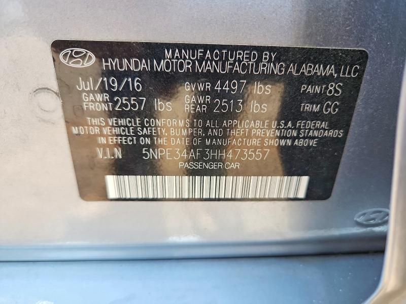 Продажа на аукционе авто 2017 Hyundai Sonata, vin: 5NPE34AF3HH473557, номер лота: 50766296