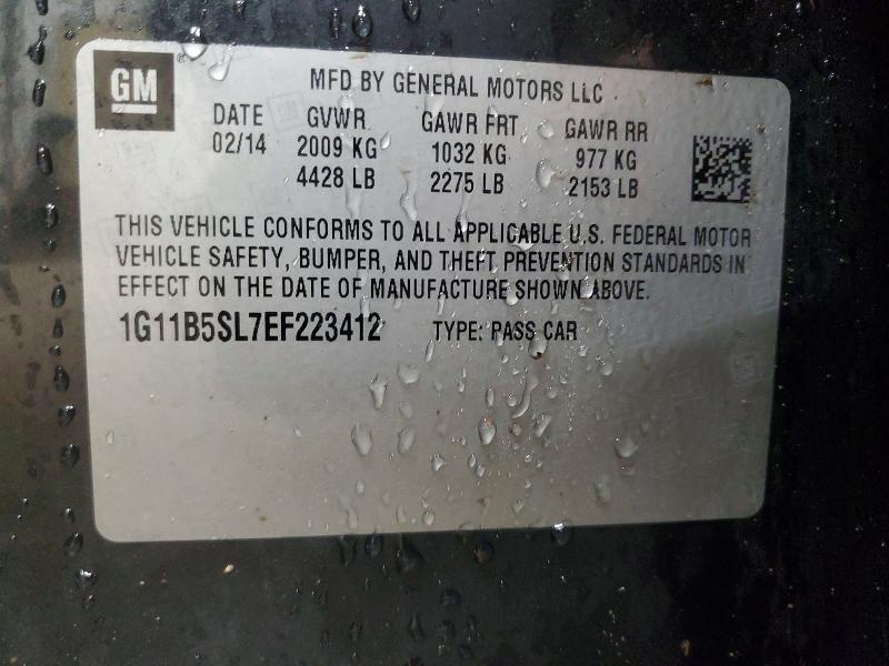 Продаж на аукціоні авто 2014 Chevrolet Malibu, vin: 1G11B5SL7EF223412, номер лоту: 48237106