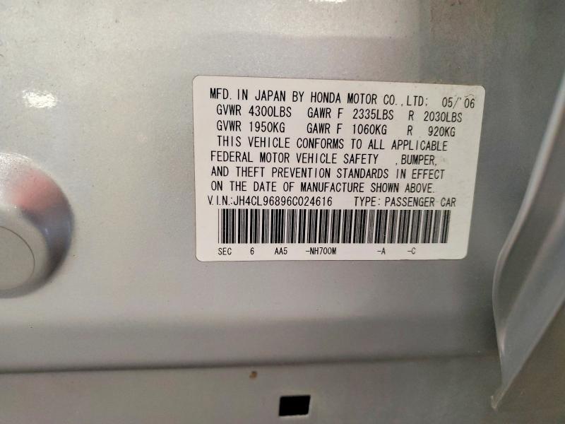 Продажа на аукционе авто 2006 Acura Tsx, vin: JH4CL96896C024616, номер лота: 51884026