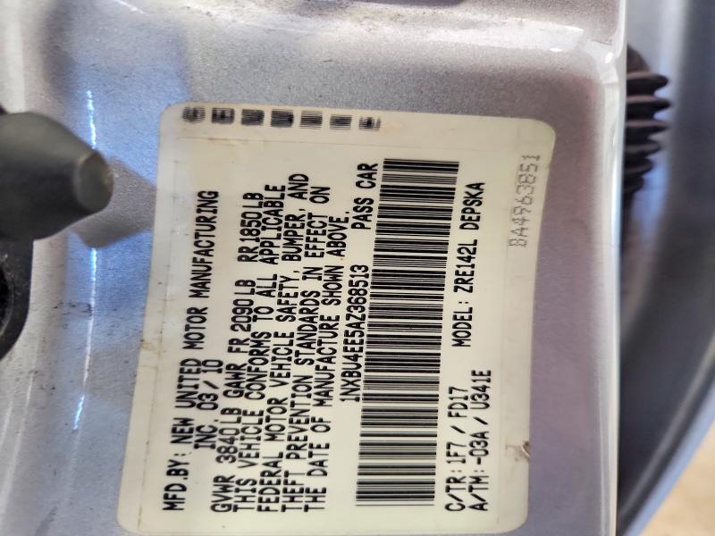 Aukcja sprzedaży 2010 Toyota Corolla, vin: 1NXBU4EE5AZ368513, numer aukcji: 50774656