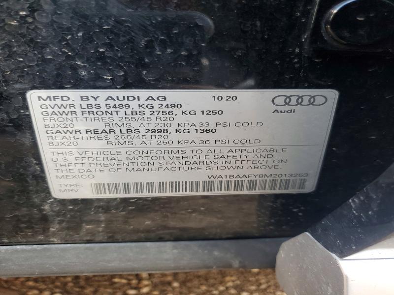 Aukcja sprzedaży 2021 Audi Q5, vin: WA1BAAFY8M2013253, numer aukcji: 51192126