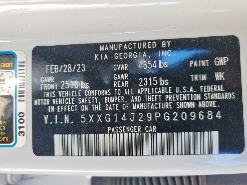 Продажа на аукционе авто 2023 Kia K5, vin: 5XXG14J29PG209684, номер лота: 51167246