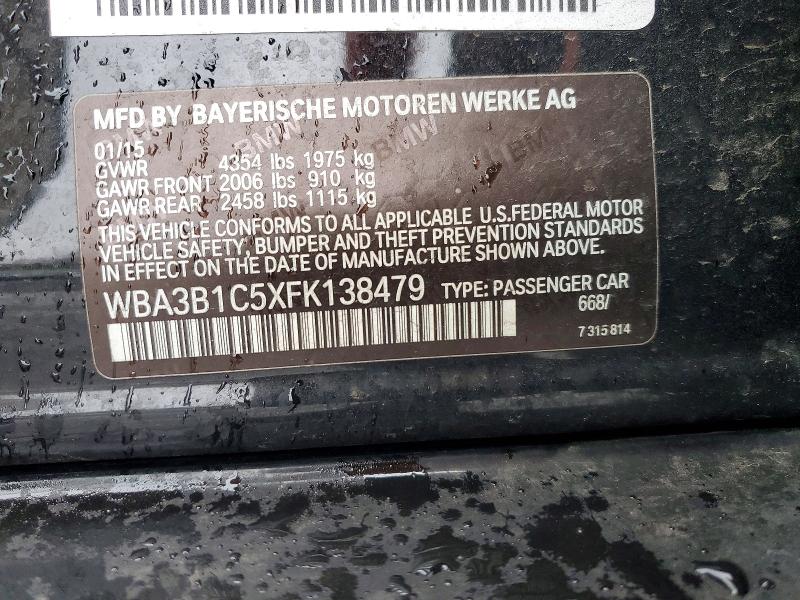 Продажа на аукционе авто 2015 Bmw 320, vin: WBA3B1C5XFK138479, номер лота: 48215466