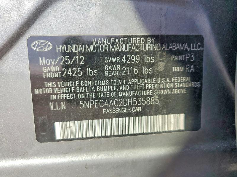 Продаж на аукціоні авто 2013 Hyundai Sonata, vin: 5NPEC4AC2DH535885, номер лоту: 49310686