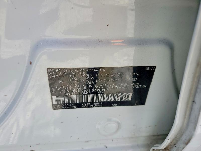 51128776 :رقم المزاد ، JTMWFREV1EJ014671 vin ، 2014 Toyota Rav4 مزاد بيع
