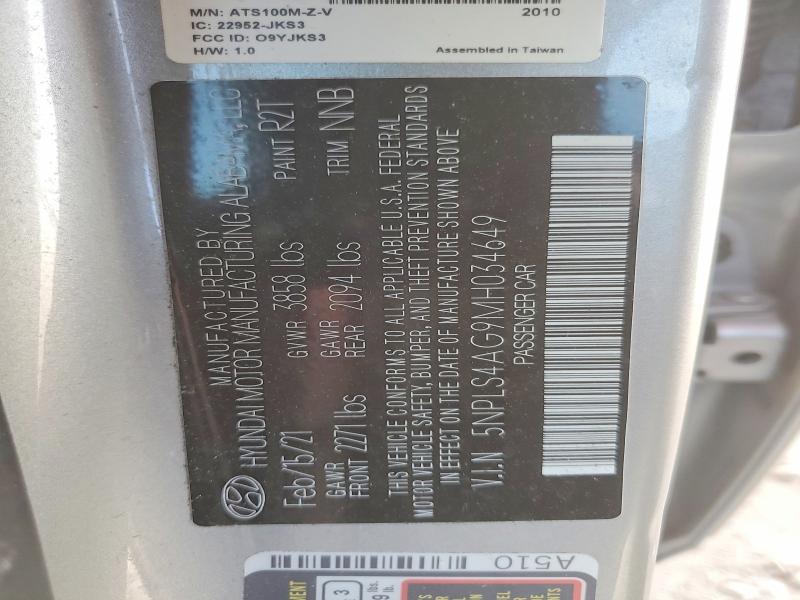 Aukcja sprzedaży 2021 Hyundai Elantra, vin: 5NPLS4AG9MH034649, numer aukcji: 49919056