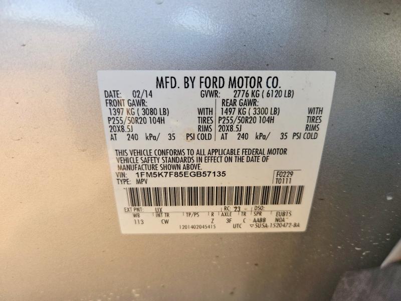Продаж на аукціоні авто 2014 Ford Explorer, vin: 1FM5K7F85EGB57135, номер лоту: 50919186