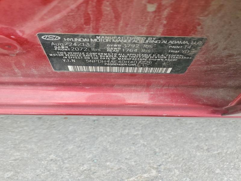 Продажа на аукционе авто 2013 Hyundai Elantra, vin: 5NPDH4AE4DH407226, номер лота: 47176136
