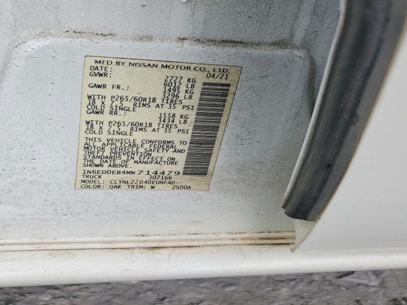 Aukcja sprzedaży 2021 Nissan Frontier, vin: 1N6ED0EB4MN714479, numer aukcji: 51660386
