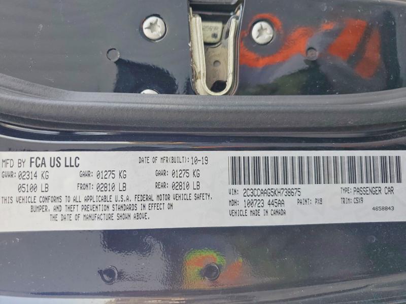 Продажа на аукционе авто 2019 Chrysler 300, vin: 2C3CCAAG5KH738675, номер лота: 51467376