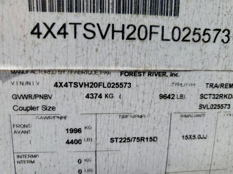 Продажа на аукционе авто 2015 Foresriver Surveyor, vin: 4X4TSVH20FL025573, номер лота: 50305196