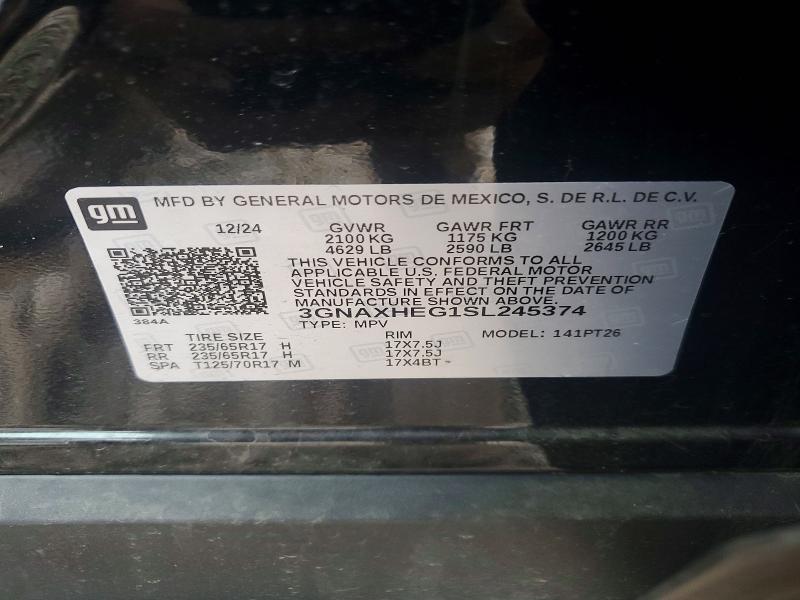 Продажа на аукционе авто 2025 Chevrolet Equinox, vin: 3GNAXHEG1SL245374, номер лота: 48625126