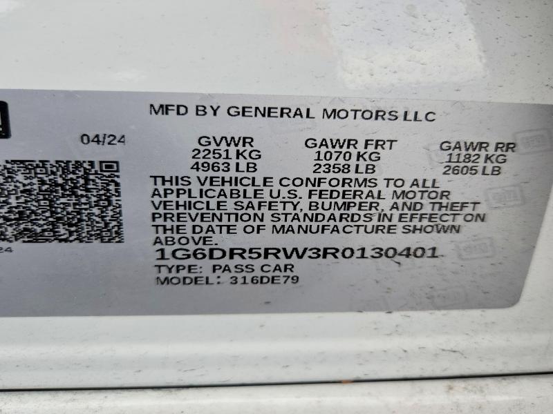 50431246 :رقم المزاد ، 1G6DR5RW3R0130401 vin ، 2024 Cadillac Ct5-v مزاد بيع