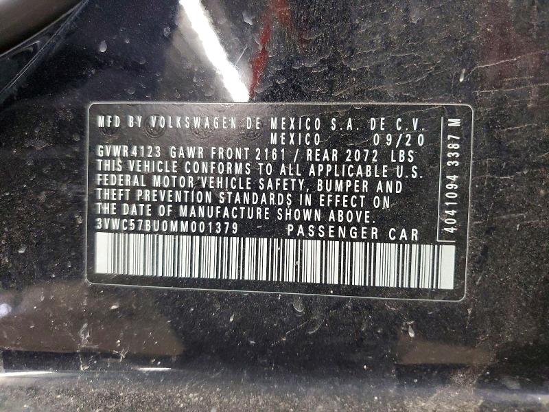 Aukcja sprzedaży 2021 Volkswagen Jetta, vin: 3VWC57BU0MM001379, numer aukcji: 49008416