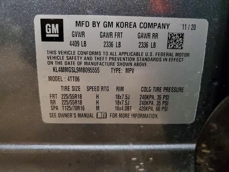 46739116 :رقم المزاد ، KL4MMGSL9MB095555 vin ، 2021 Buick Encore Gx مزاد بيع