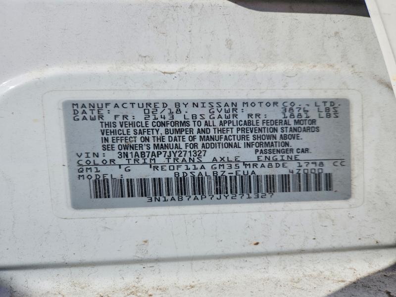 49785056 :رقم المزاد ، 3N1AB7AP7JY271327 vin ، 2018 Nissan Sentra مزاد بيع
