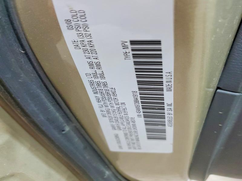 Aukcja sprzedaży 2008 Subaru Tribeca, vin: 4S4WX97D884419118, numer aukcji: 51529236