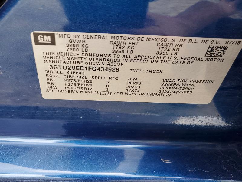 51203776 :رقم المزاد ، 3GTU2VEC1FG434928 vin ، 2015 Gmc Sierra مزاد بيع