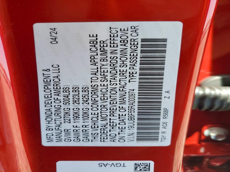 Aukcja sprzedaży 2024 Acura Tlx, vin: 19UUB6F55RA000974, numer aukcji: 51433276