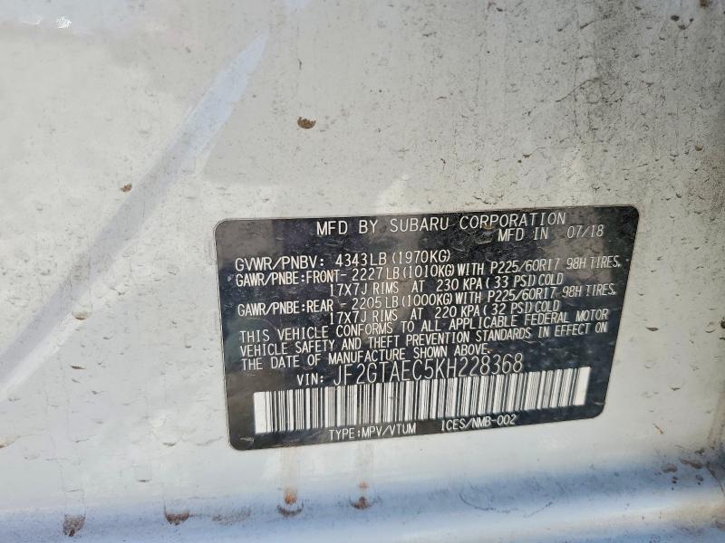 Продажа на аукционе авто 2019 Subaru Crosstrek, vin: JF2GTAEC5KH228368, номер лота: 49990606