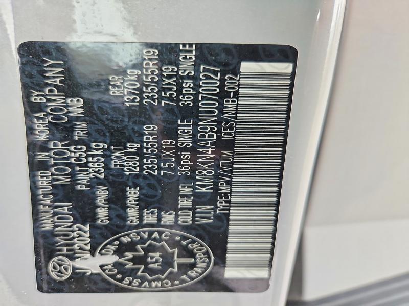 50120346 :رقم المزاد ، KM8KN4AB9NU070027 vin ، 2022 Hyundai Ioniq 5 مزاد بيع