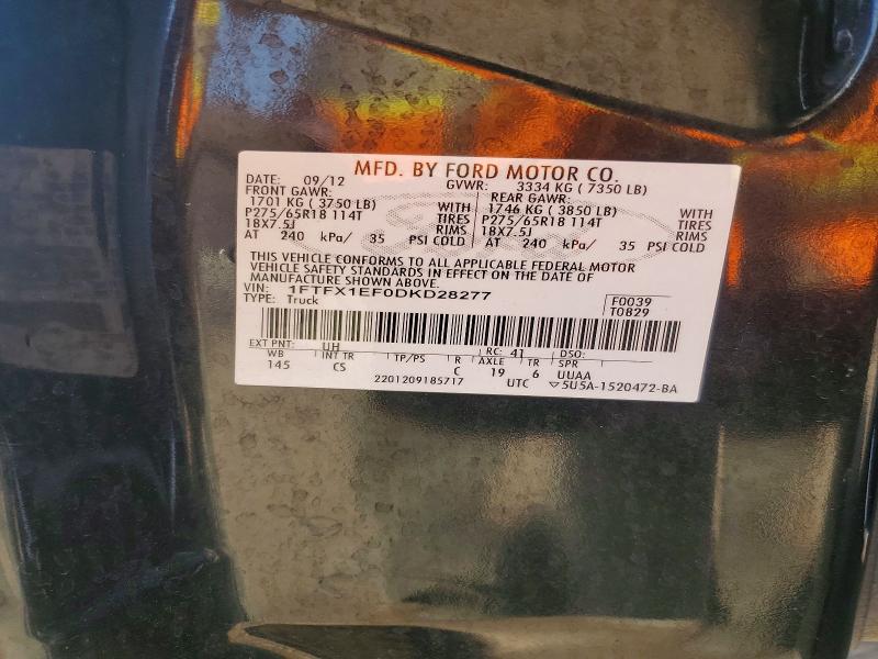 Aukcja sprzedaży 2013 Ford F150, vin: 1FTFX1EF0DKD28277, numer aukcji: 50264136