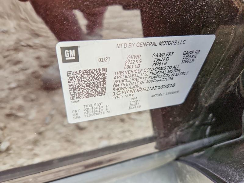 2021 Cadillac Xt5 მანქანა იყიდება აუქციონზე, vin: 1GYKNDRS1MZ162818, აუქციონის ნომერი: 51926606