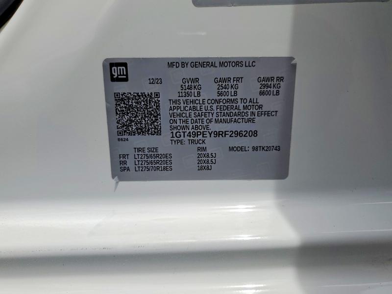 Продажа на аукционе авто 2024 Gmc Sierra, vin: 1GT49PEY9RF296208, номер лота: 48863786