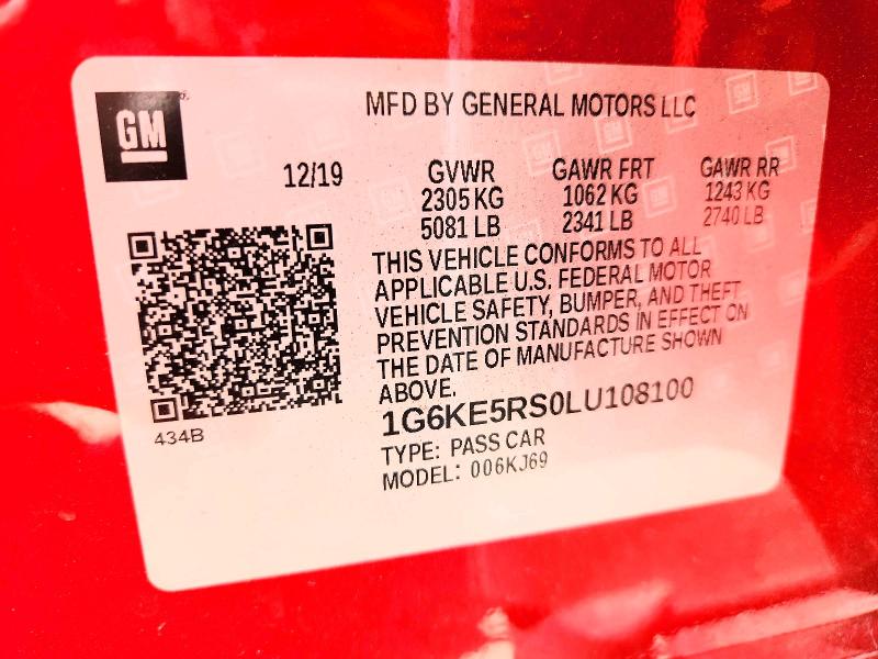Aukcja sprzedaży 2020 Cadillac Ct6, vin: 1G6KE5RS0LU108100, numer aukcji: 51716326