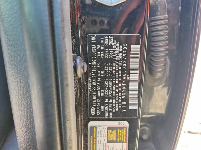 Продаж на аукціоні авто 2013 Kia Sorento, vin: 5XYKT4A63DG379795, номер лоту: 50437476