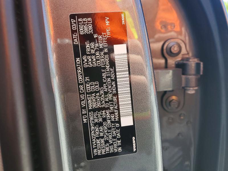 2017 Volvo Xc90 მანქანა იყიდება აუქციონზე, vin: YV4A22PK9H1178655, აუქციონის ნომერი: 50255006