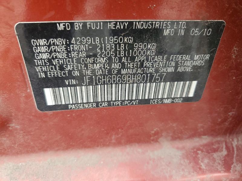 Продаж на аукціоні авто 2011 Subaru Impreza, vin: JF1GH6B69BH801757, номер лоту: 49387196